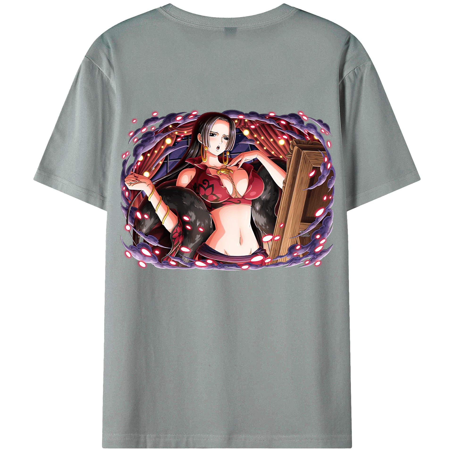 ワンピース ボア・ハンコック ONE PIECE Boa·Hancock 綿100％ メンズ半袖Tシャツ（バックプリント） 通気性